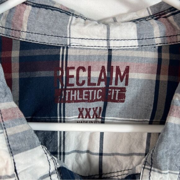 Men's Reclaim Plaid Athletic Fit Long Sleeve Shirt 0631 - Picture 7 of 13